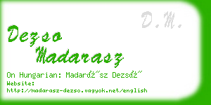 dezso madarasz business card